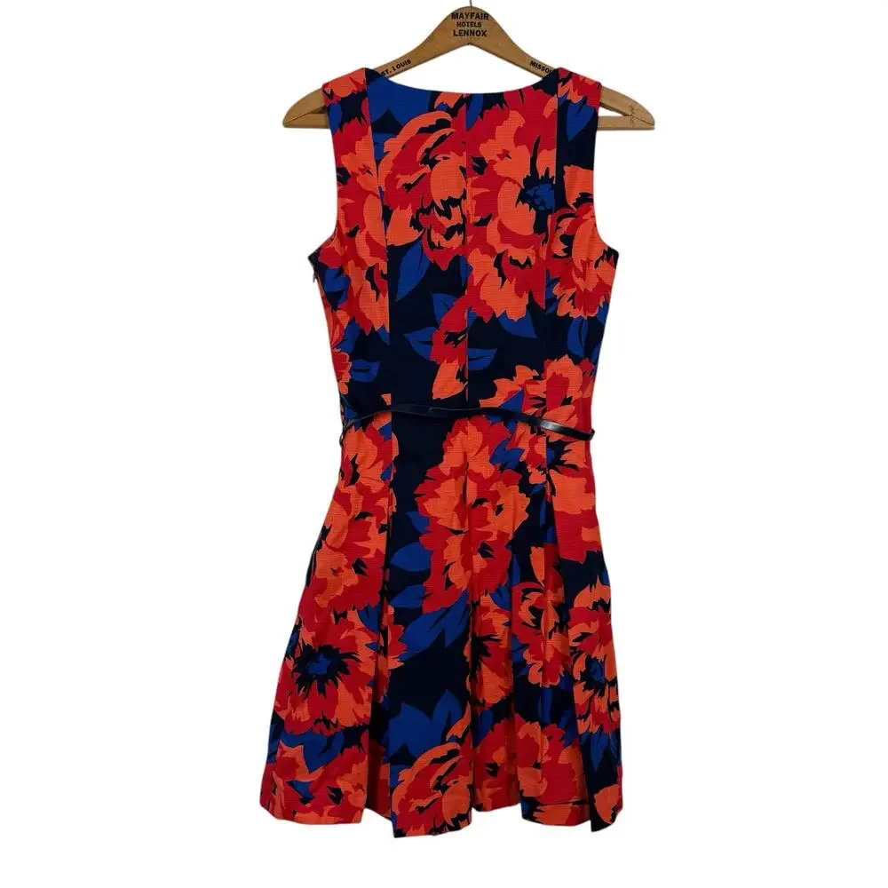 Tommy Hilfiger Dress Size 2 Fit & Flare Belt Floral Flirty Wedding Guest Event - Picture 5 of 8